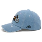 CP1323 Premium Distressed Bike Embroidery Denim Cap - Image 5